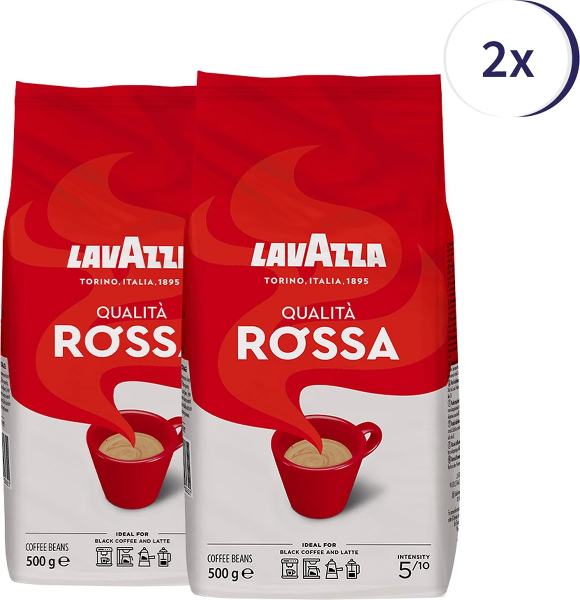 Lavazza Qualita Rossa Koffiebonen - 500 Gram X2 3 Lavazza Qualita Rossa Koffiebonen - 500 Gram X2