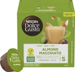 Nescafé Dolce Gusto Almond Macchiato Capsules - Vegan Koffie - 36 Koffiecups -Koffie Apparatuur 1200x1151