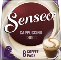 Senseo Cappuccino Choco Koffiepads - 2/9 Intensiteit - 4 X 8 Pads -Koffie Apparatuur 1200x1180