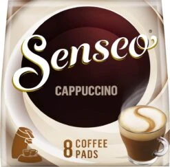 Senseo Cappuccino Koffiepads - 2/9 Intensiteit - 10 X 8 Pads -Koffie Apparatuur 1200x1181