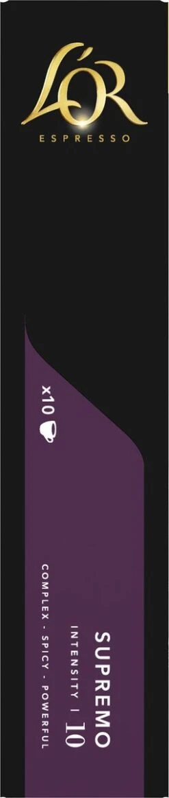 L'OR Espresso Supremo Koffiecups - Intensiteit 10/12 - 10 X 10 Capsules 15 L'OR Espresso Supremo Koffiecups - Intensiteit 10/12 - 10 X 10 Capsules -Koffie Apparatuur 255x1200