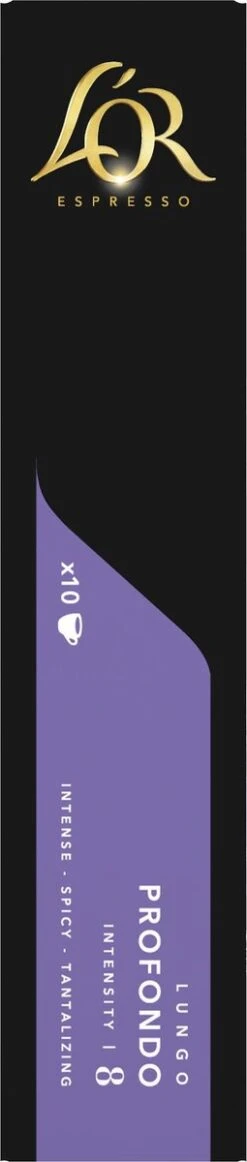 L'OR Lungo Profondo Koffiecups - Intensiteit 8/12 - 10 X 10 Capsules -Koffie Apparatuur 255x1200 4