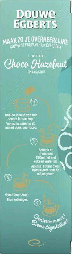 Douwe Egberts Latte Choco Hazelnut Oploskoffie - 5/9 Intensiteit - 5 X 8 Zakjes 13 Douwe Egberts Latte Choco Hazelnut Oploskoffie - 5/9 Intensiteit - 5 X 8 Zakjes -Koffie Apparatuur 343x1200 5