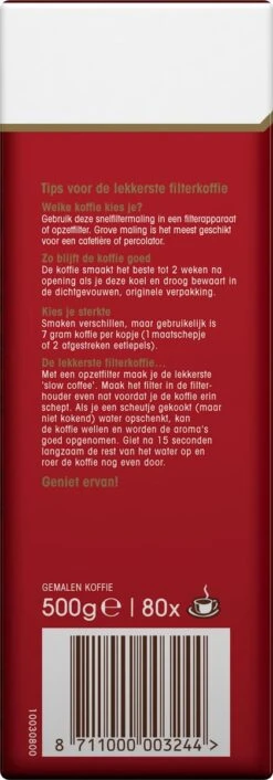 Douwe Egberts Aroma Rood Filterkoffie - 6 X 500 Gram 13 Douwe Egberts Aroma Rood Filterkoffie - 6 X 500 Gram -Koffie Apparatuur 420x1200 1
