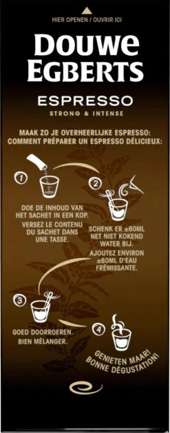 Douwe Egberts Espresso Sticks Oploskoffie - 6 X 25 Zakjes -Koffie Apparatuur 471x1200