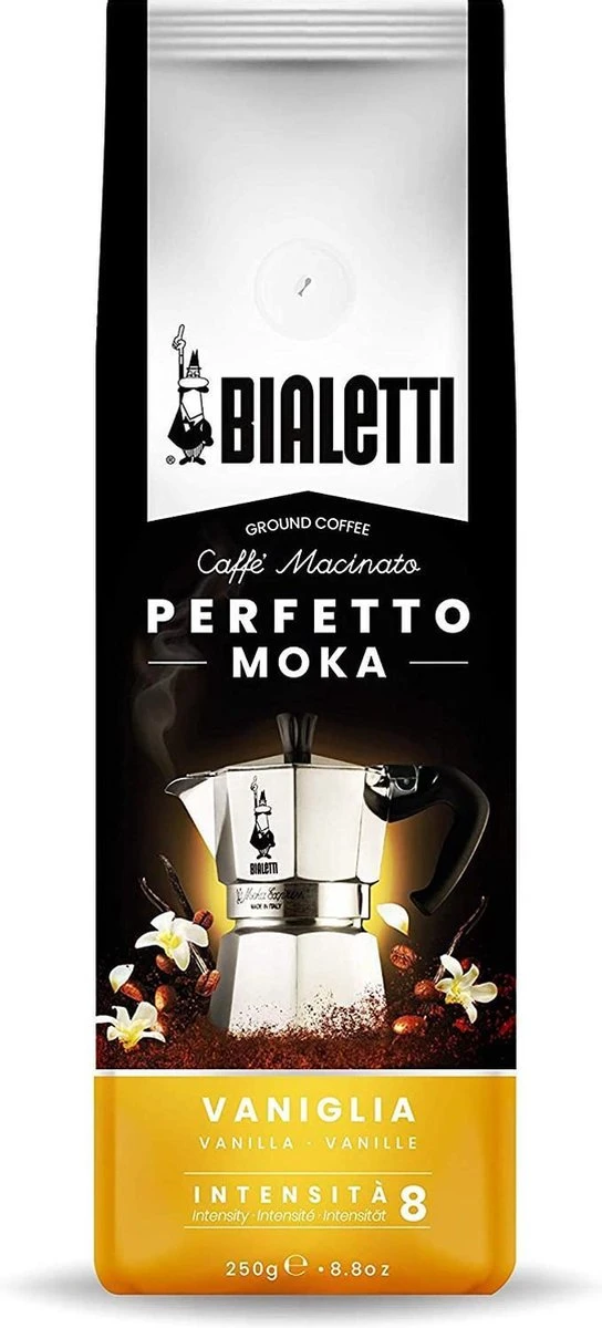 Bialetti Perfetto Moka Vaniglia (vanille) Gemalen Koffie – 250gr 3 Bialetti Perfetto Moka Vaniglia (vanille) Gemalen Koffie – 250gr