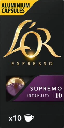 L'OR Espresso Supremo Koffiecups - Intensiteit 10/12 - 10 X 10 Capsules 21 L'OR Espresso Supremo Koffiecups - Intensiteit 10/12 - 10 X 10 Capsules -Koffie Apparatuur 607x1200
