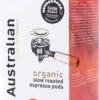 Australian Espresso Pods Dark Roast -4 X 18 Stuks- UTZ Organic -Koffie Apparatuur 656x1200 1