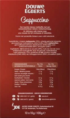 Douwe Egberts Verwenkoffie Cappuccino Oploskoffie - 5 X 10 Zakjes -Koffie Apparatuur 713x1200 1
