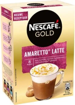Nescafé Gold Amaretto Latte Oploskoffie - 6 Doosjes à 8 Zakjes -Koffie Apparatuur 855x1200 4