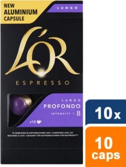 L'OR Lungo Profondo Koffiecups - Intensiteit 8/12 - 10 X 10 Capsules -Koffie Apparatuur 909x1200 1