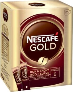Nescafé Gold Oploskoffie - 6 Doosjes à 25 Zakjes -Koffie Apparatuur 949x1200