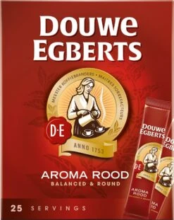 Douwe Egberts Aroma Rood Sticks Oploskoffie - 6 X 25 Zakjes -Koffie Apparatuur 954x1200 1
