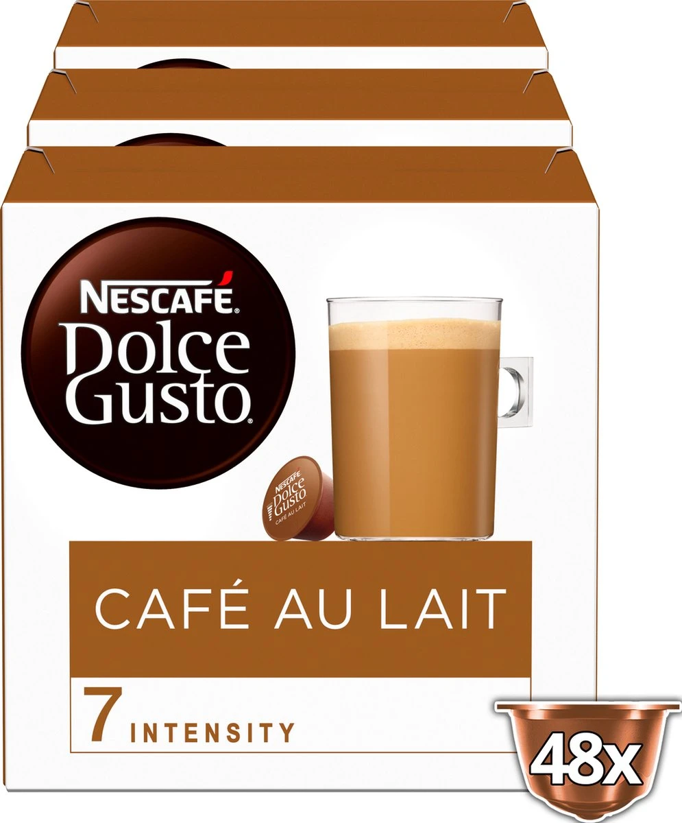 Nescafé Dolce Gusto - Capsules - Cafe Au Lait - 48 Koffiecups - Geschikt Voor 24 Koppen Koffie 4 Nescafé Dolce Gusto - Capsules - Cafe Au Lait - 48 Koffiecups - Geschikt Voor 24 Koppen Koffie - Afbeelding 2