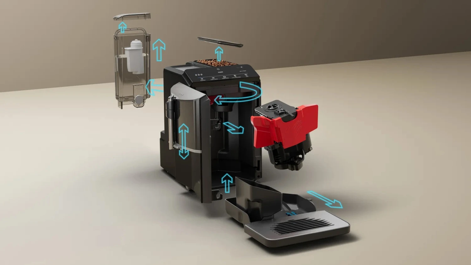 Siemens EQ.300 - Piano Black - TF301E19 Met €33 Gratis Koffie 6 Siemens EQ.300 - Piano Black - TF301E19 Met €33 Gratis Koffie - Afbeelding 4