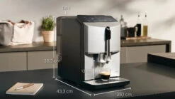 Siemens EQ.300 - Licht Zilver - TF303E01 Met €33 Gratis Koffie -Koffie Apparatuur Siemens EQ300 koffiemachine TF303E01 licht zilver afmetingen