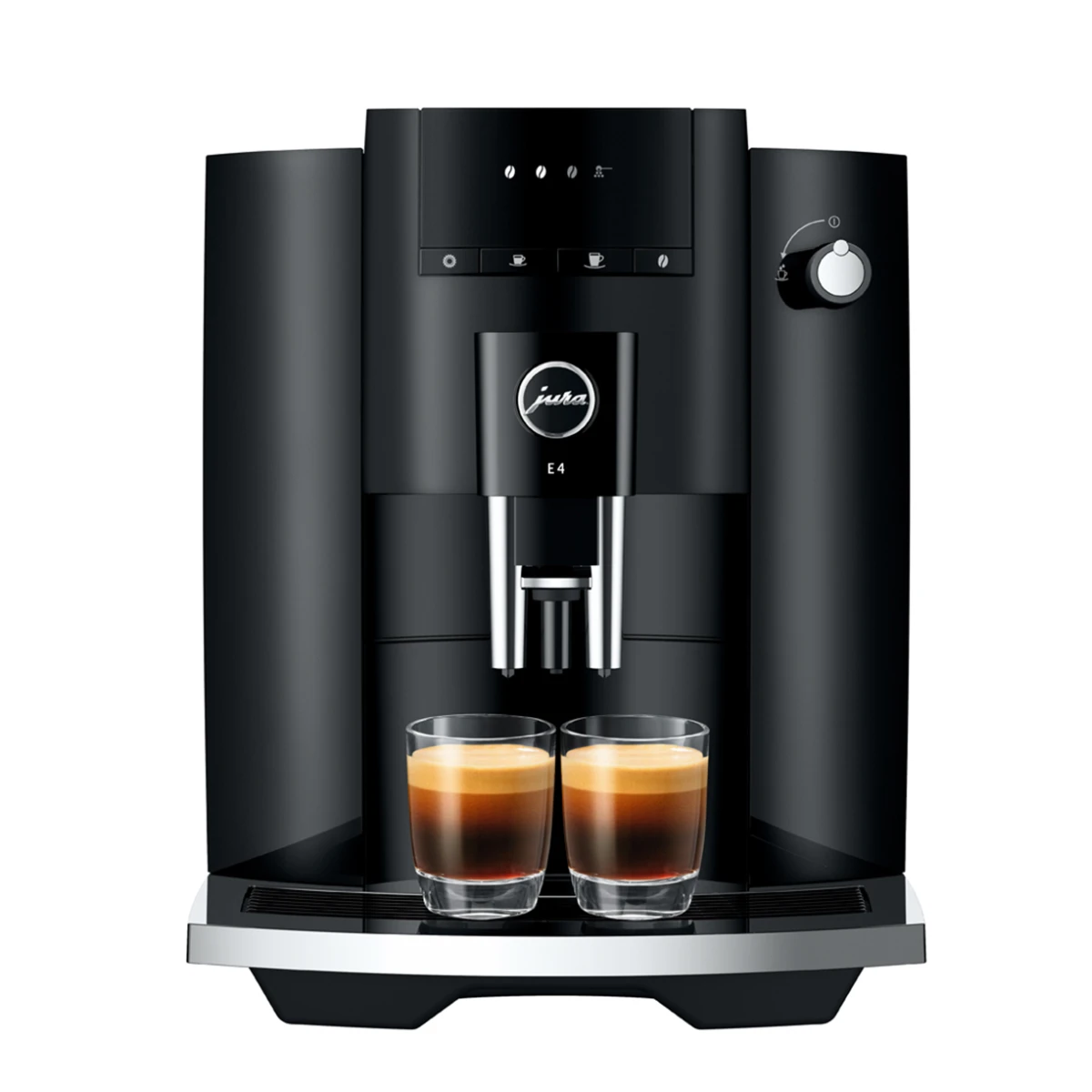 JURA E4 Piano Black (EA) Met €54 Gratis Koffie én 2+1 Jaar Extra Garantie